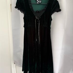 Killstar Heather Babydoll Dress (Emerald Green)